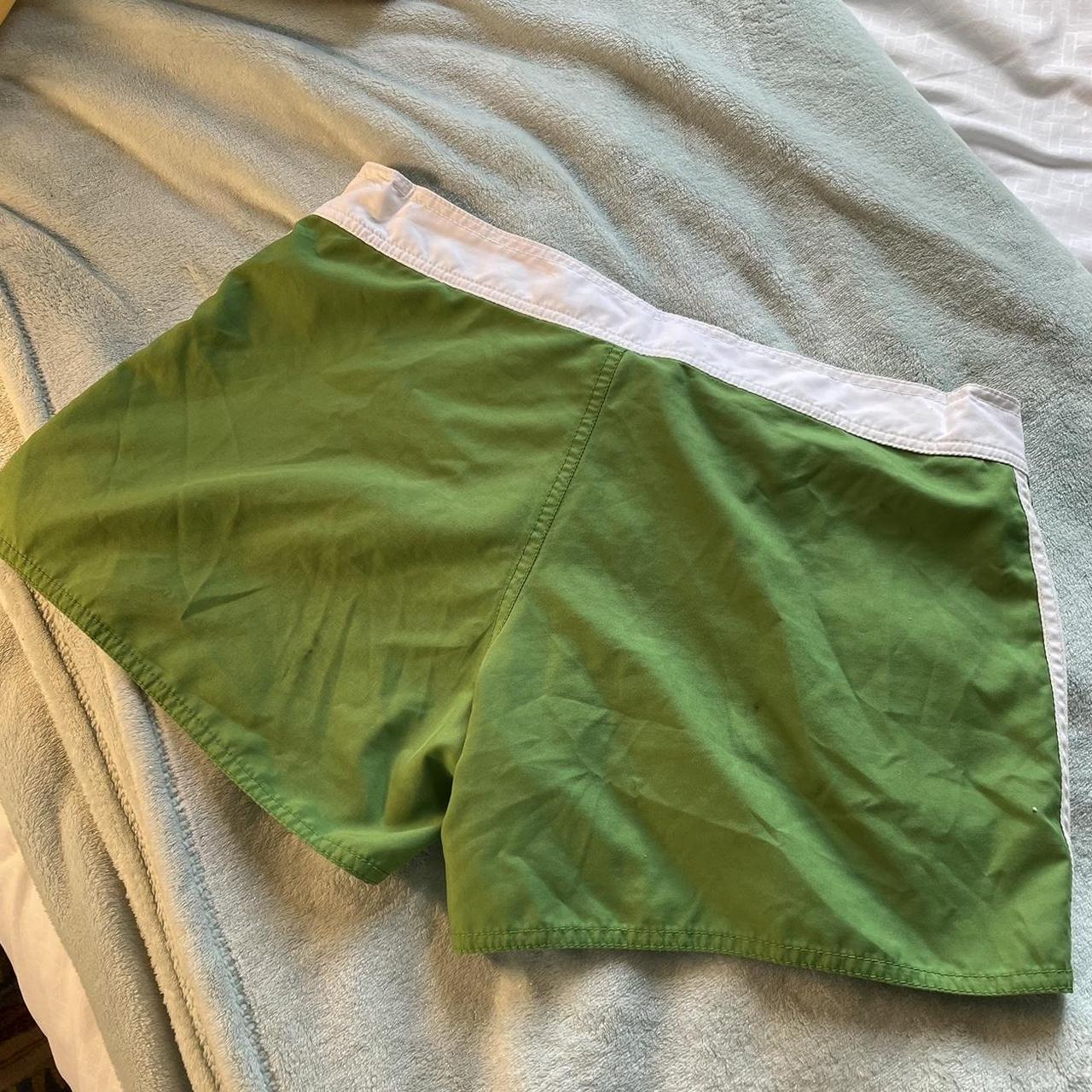 Adidas Women's Green and White Shorts Depop