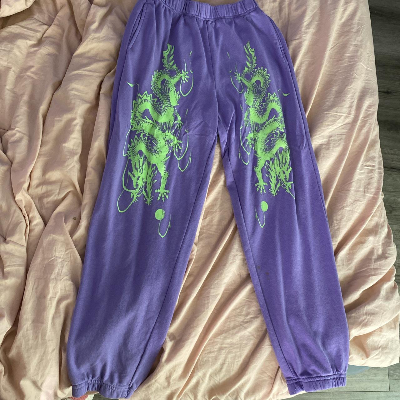 New Girl Order Women's Purple and Green Joggerstracksuits Depop