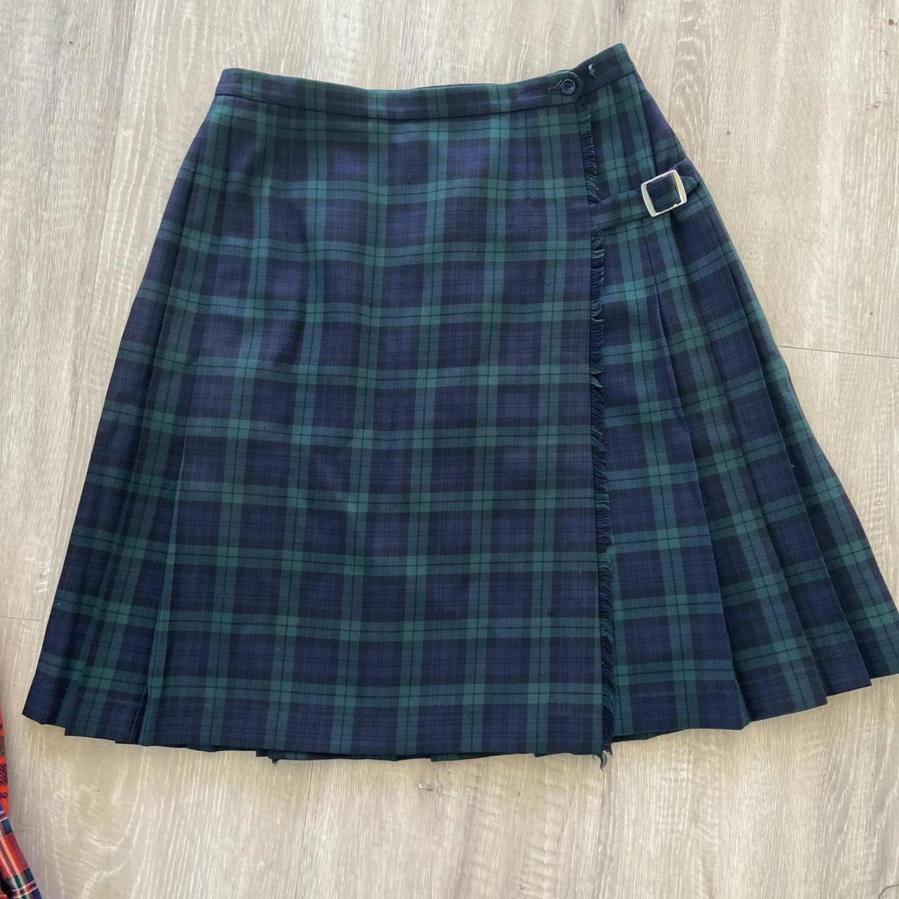 Beautiful vintage fletcher jones tartan plait kilt... Depop