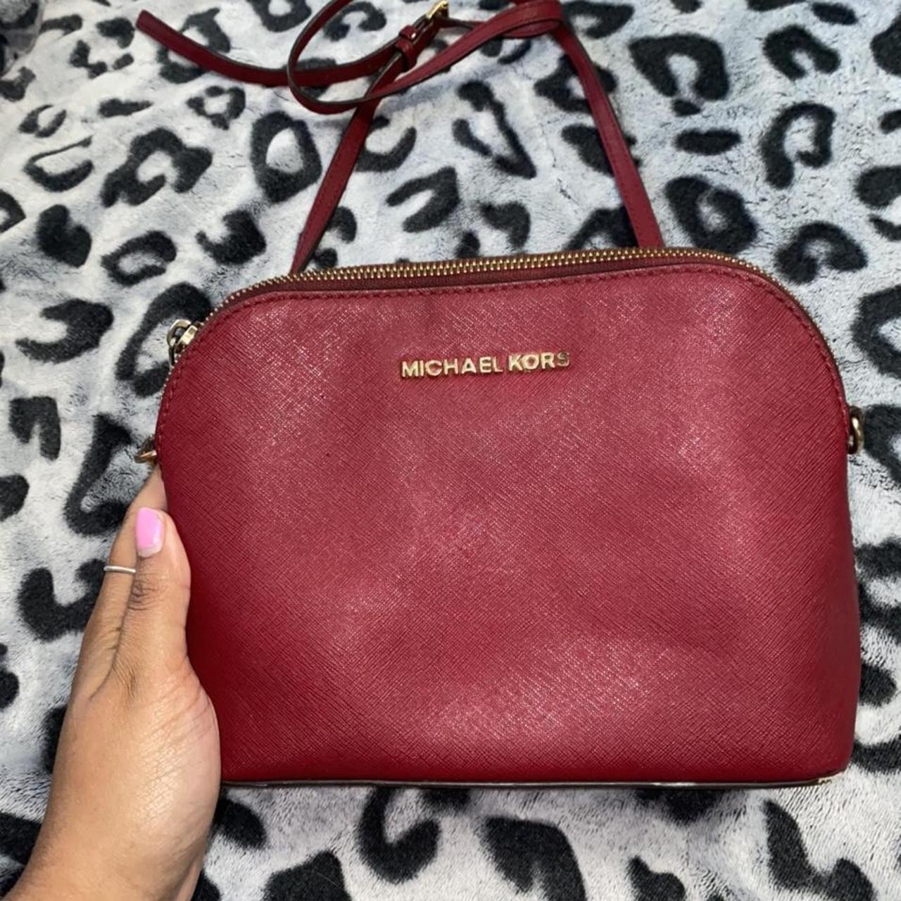 Small Red Michale Kors Cross Body Bag with a - Depop