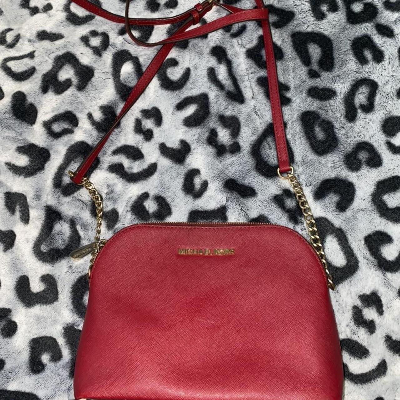 Small Red Michale Kors Cross Body Bag with a - Depop