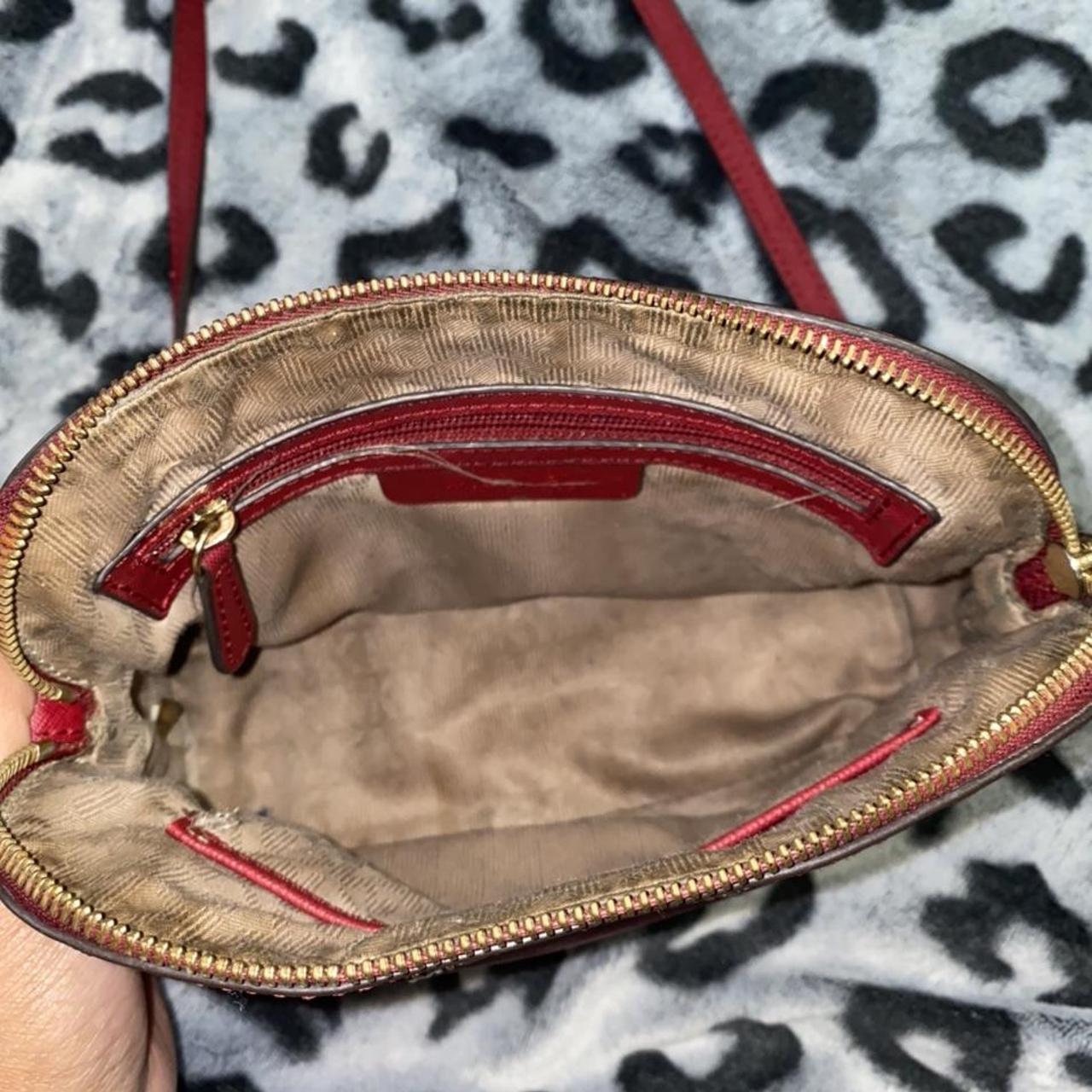 Small Red Michale Kors Cross Body Bag with a - Depop