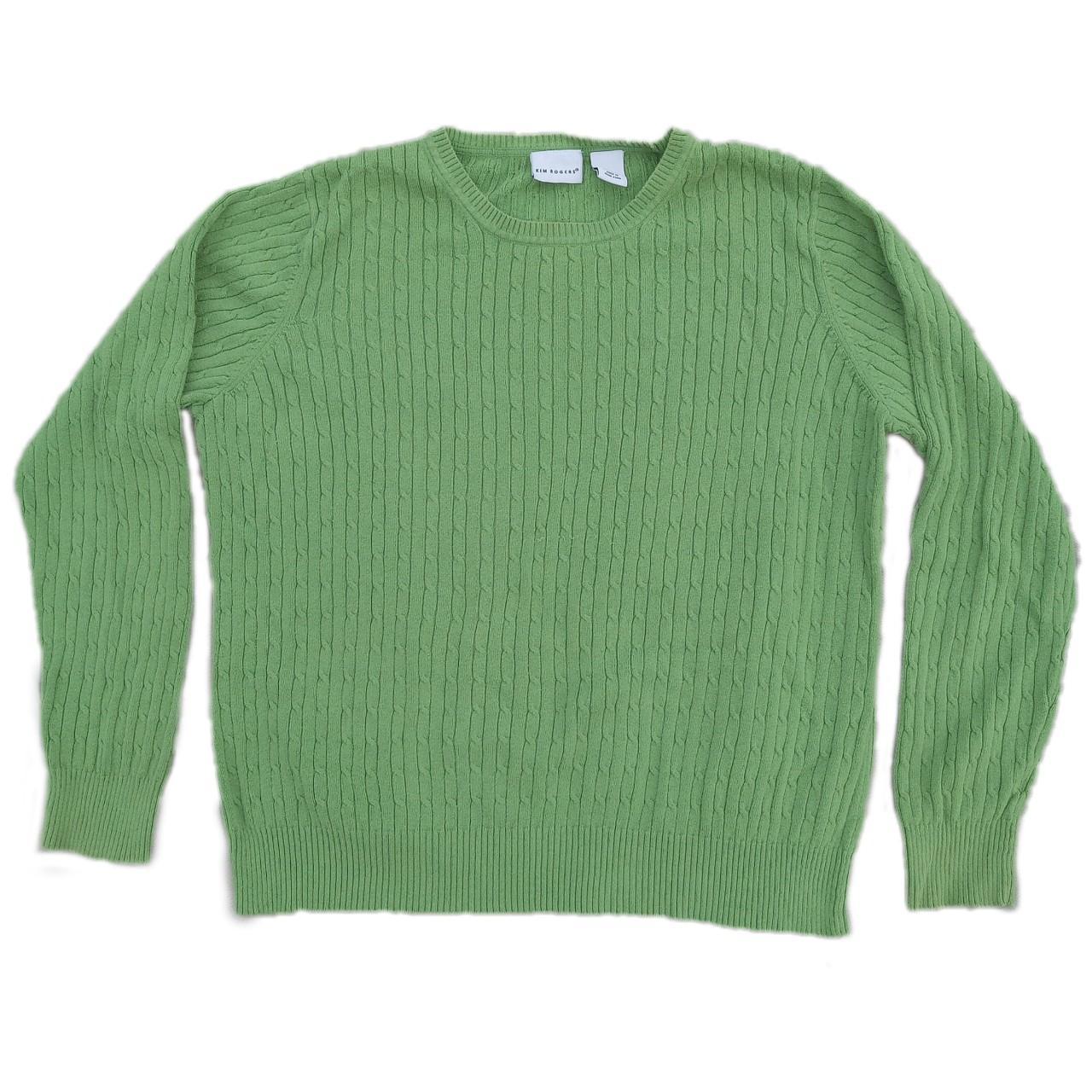 ♡Green cable knit preppy sweater♡ ♡Size: XL, true to... - Depop