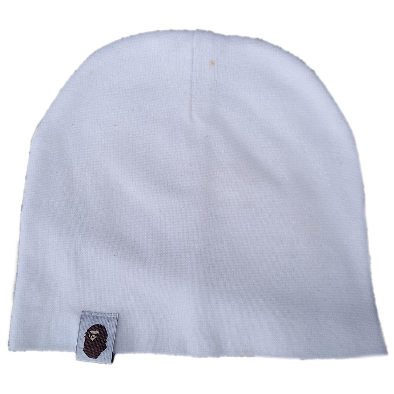 ☆Y2K A Bathing Ape BAPE skully beanie Plain white... - Depop