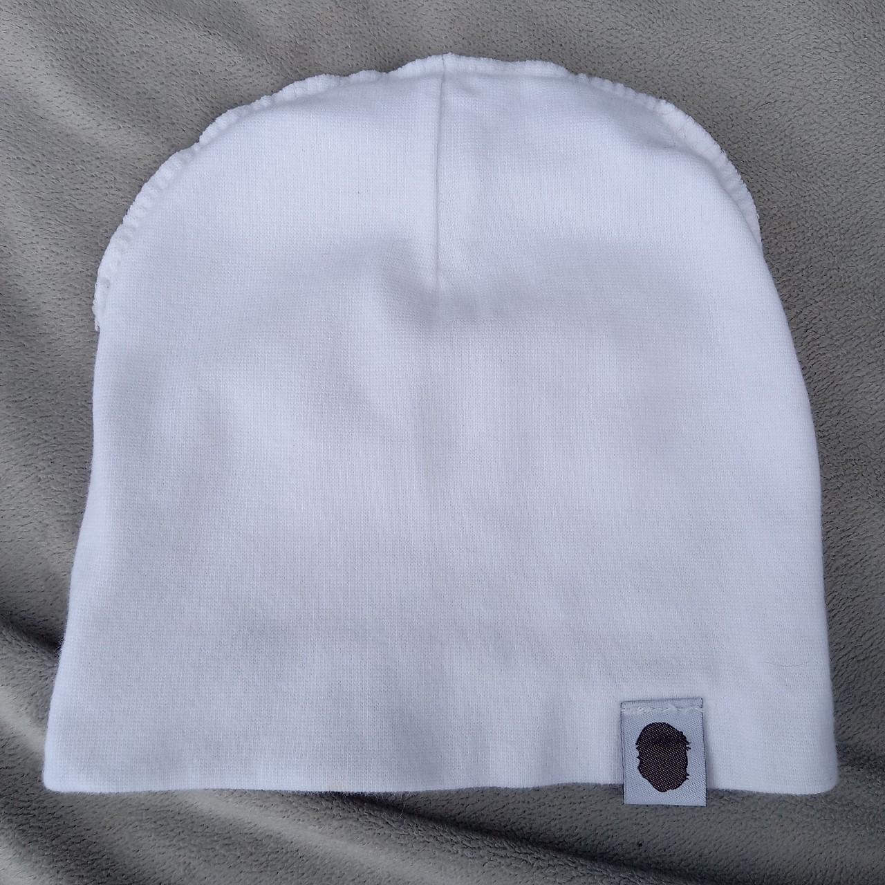 ☆Y2K A Bathing Ape BAPE skully beanie Plain white... - Depop