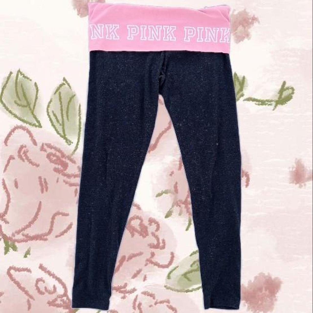 Black and grey Pink leggings Pink Victoria's Secret - Depop