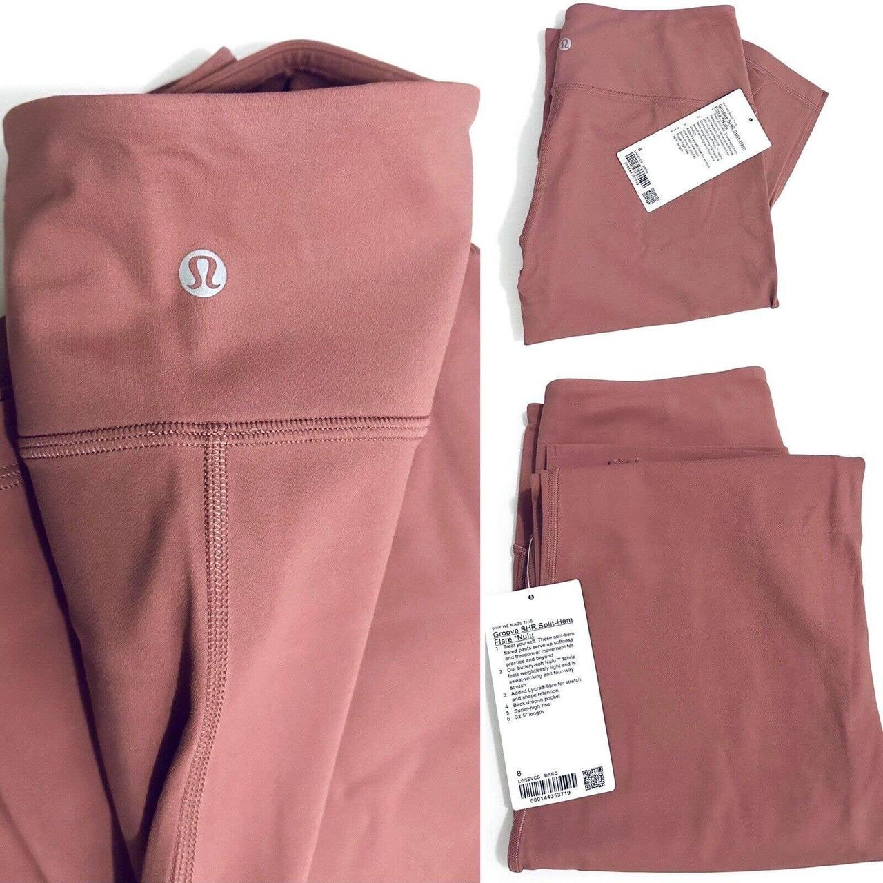 NWT Lululemon Groove Super-High-Rise Flared Pant Nulu SMOKY RED Rose Pink 4