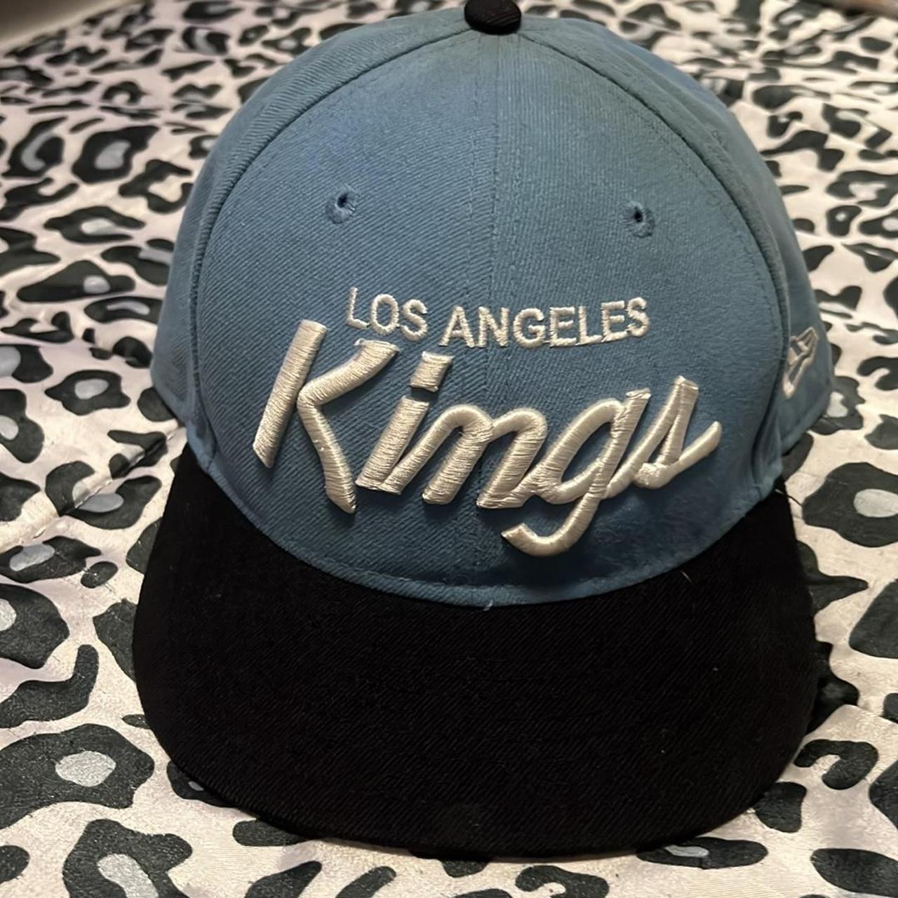 Vintage Sports Specialties Black Silver Los Angeles Kings Script Snapback  Cap