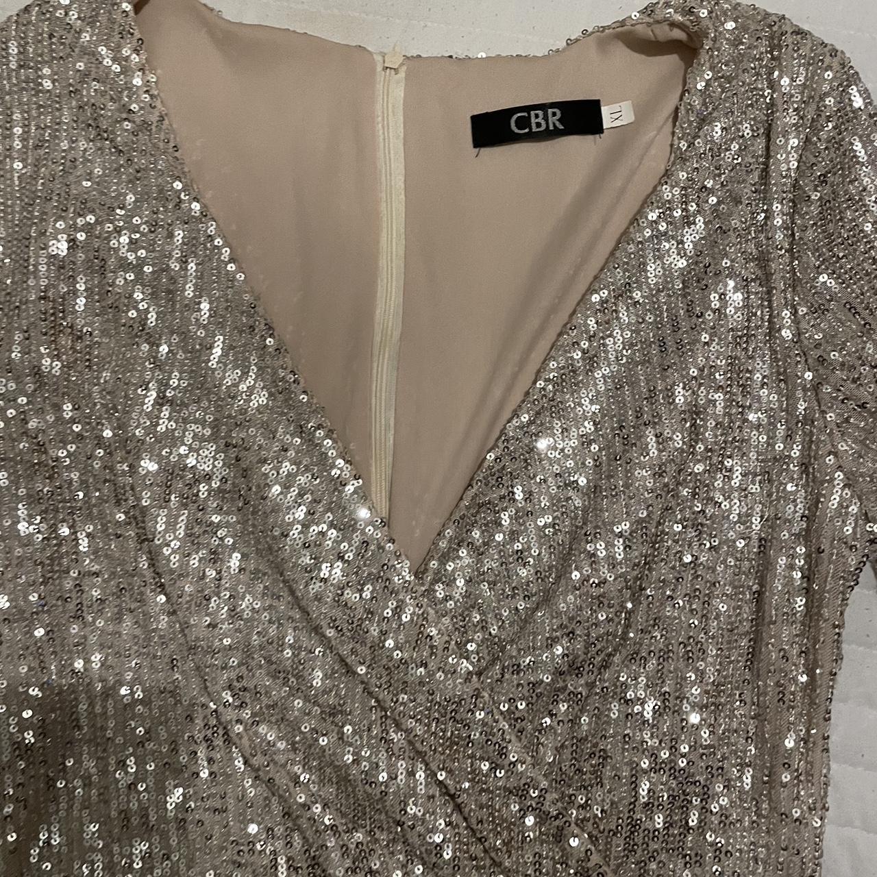 Sequin gold mini dress - Depop