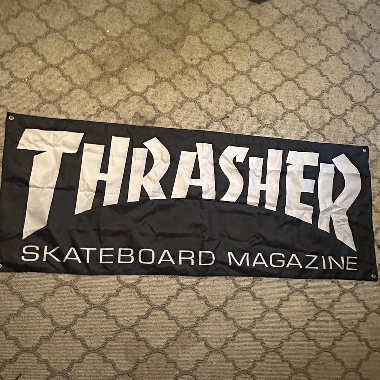 Thrasher classic logo flag. good condition. usa... - Depop