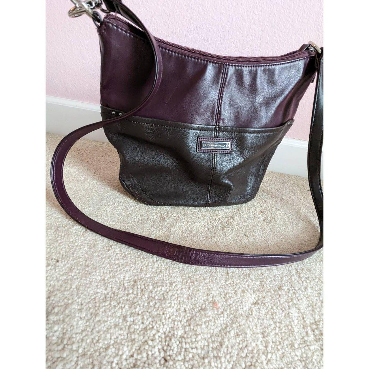 Buy the Authentic Womens Purple Leather Inner Zipper Pocket Double