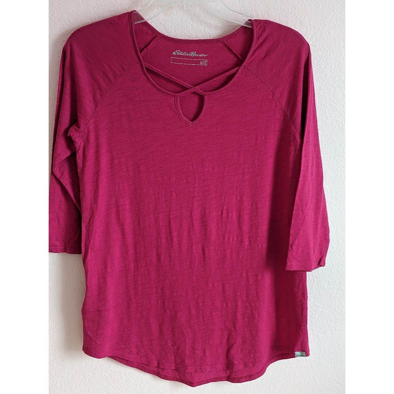 Eddie Bauer Women's Pink T-shirt | Depop