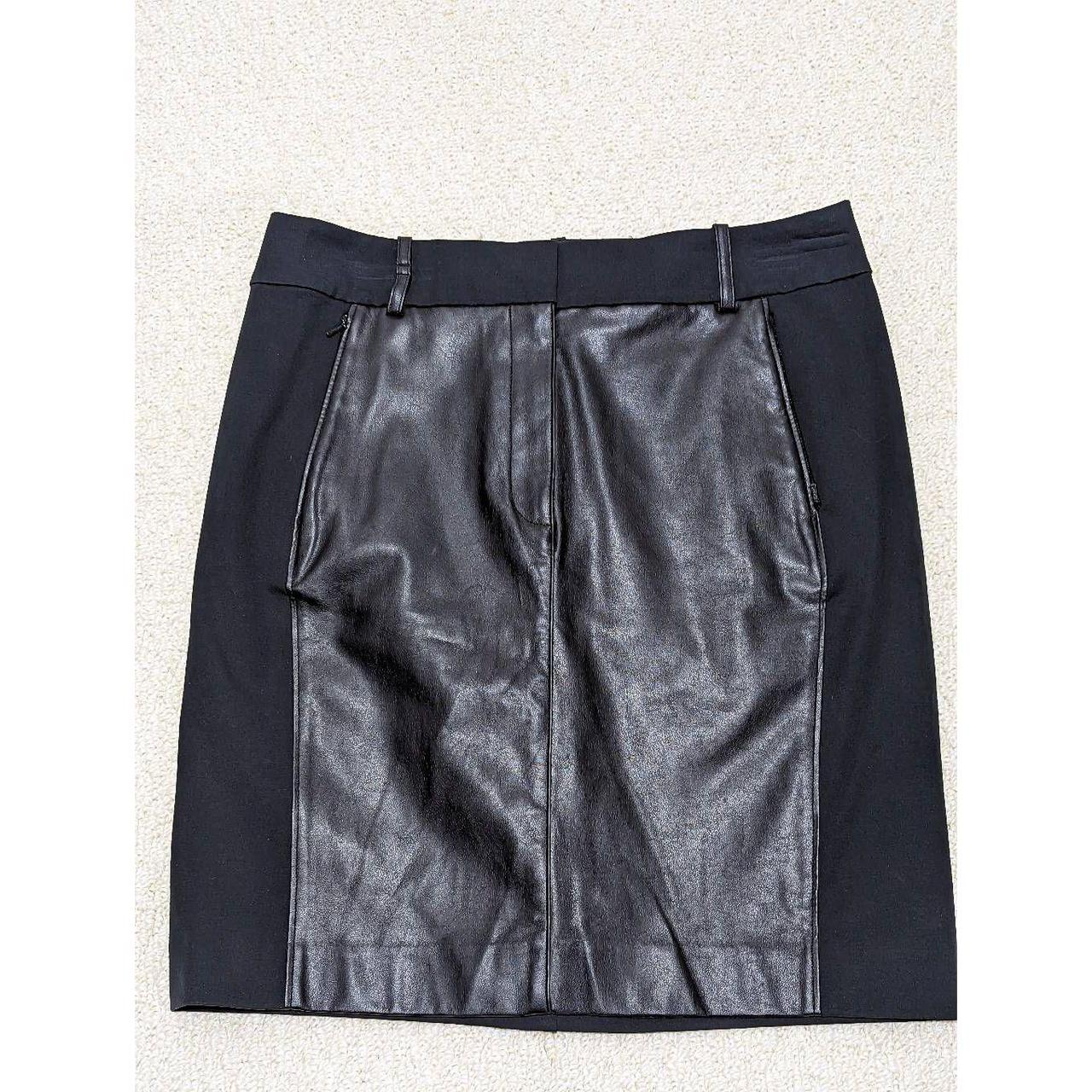 Womens leather trim outlet pencil skirt