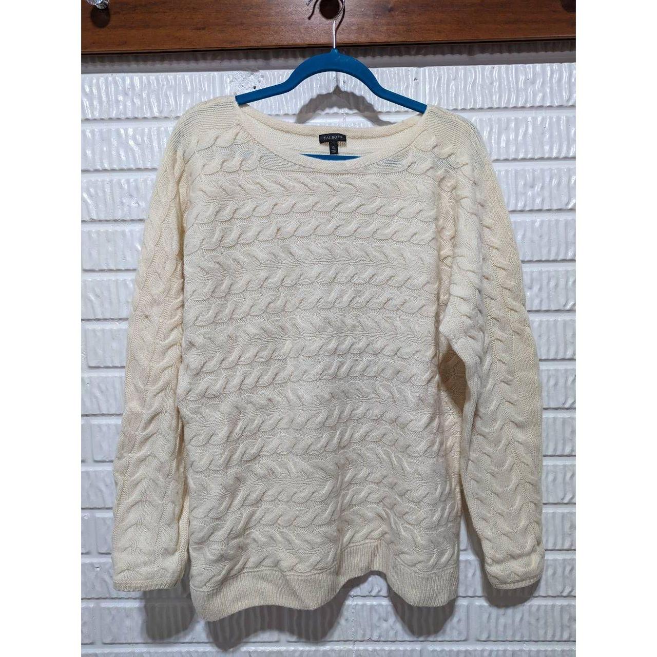 Talbots Women's Cream Merino Wool Cashmere Blend - Depop