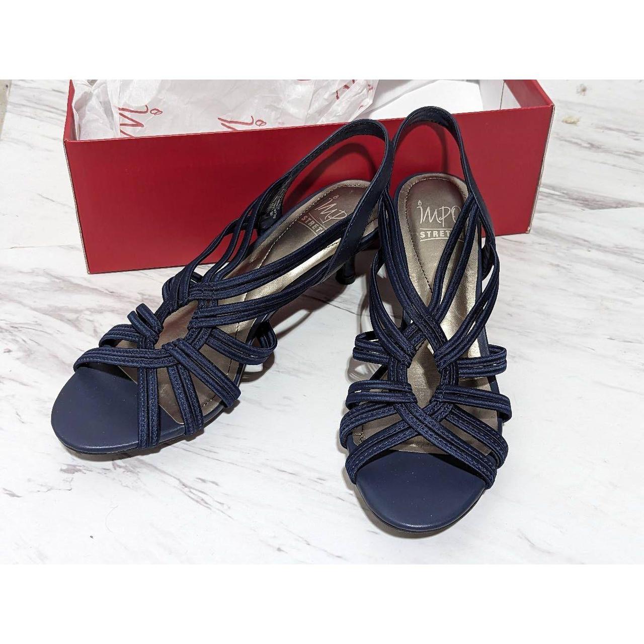 Ladies navy outlet strappy sandals