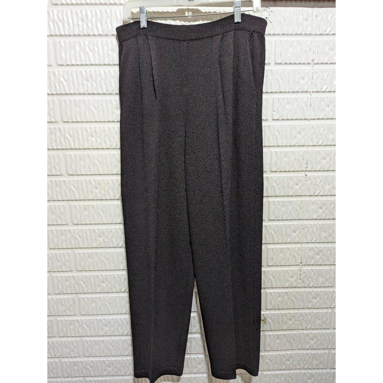 St John Basics Womens Black Santana Knit Pants - Depop