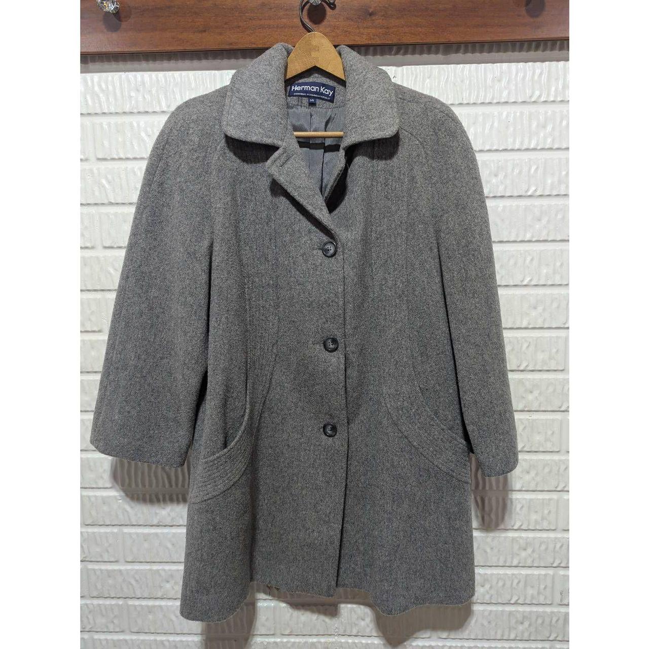 Herman Kay Vintage Women s Gray Solid Wool. Depop