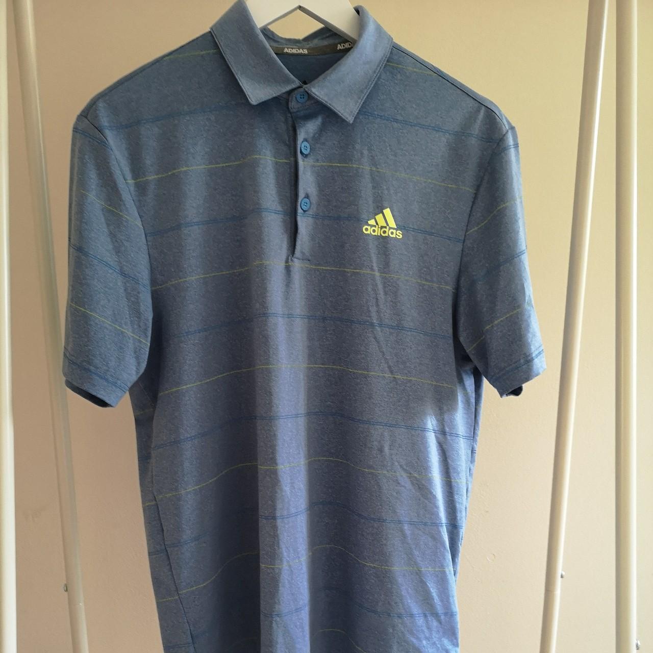 Adidas Men's Blue and Yellow Polo-shirts | Depop