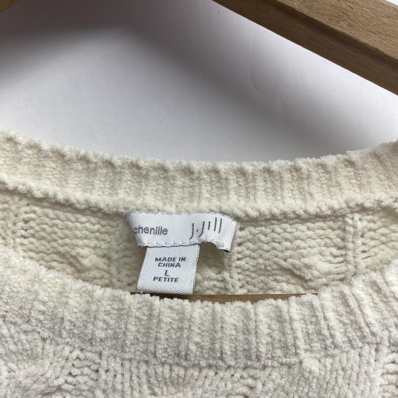 J Jill White Cable Knit Pull Over Sweater• woman's - Depop