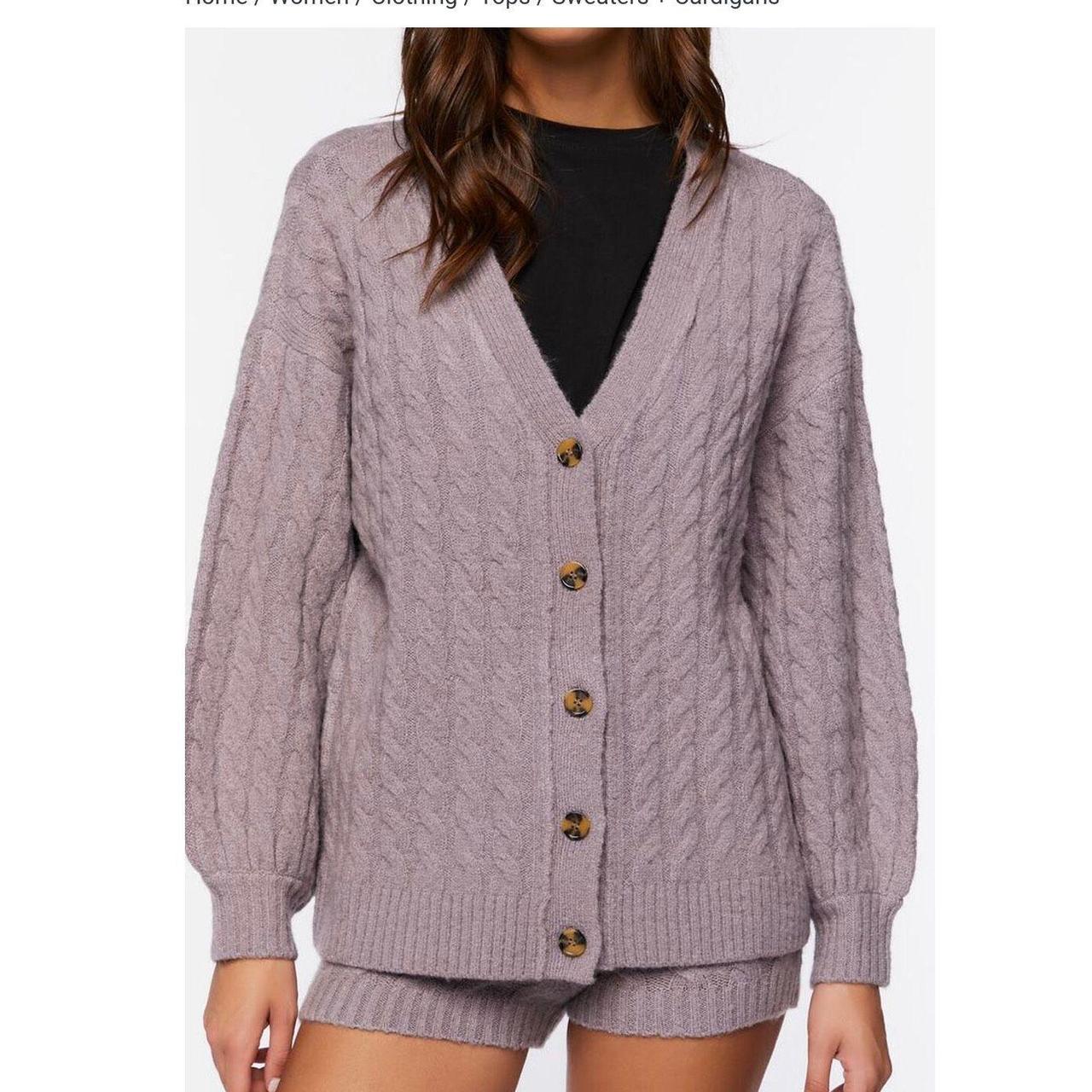 Brandy Melville One Size Knitted Open Front Cardigan Oversized Purple