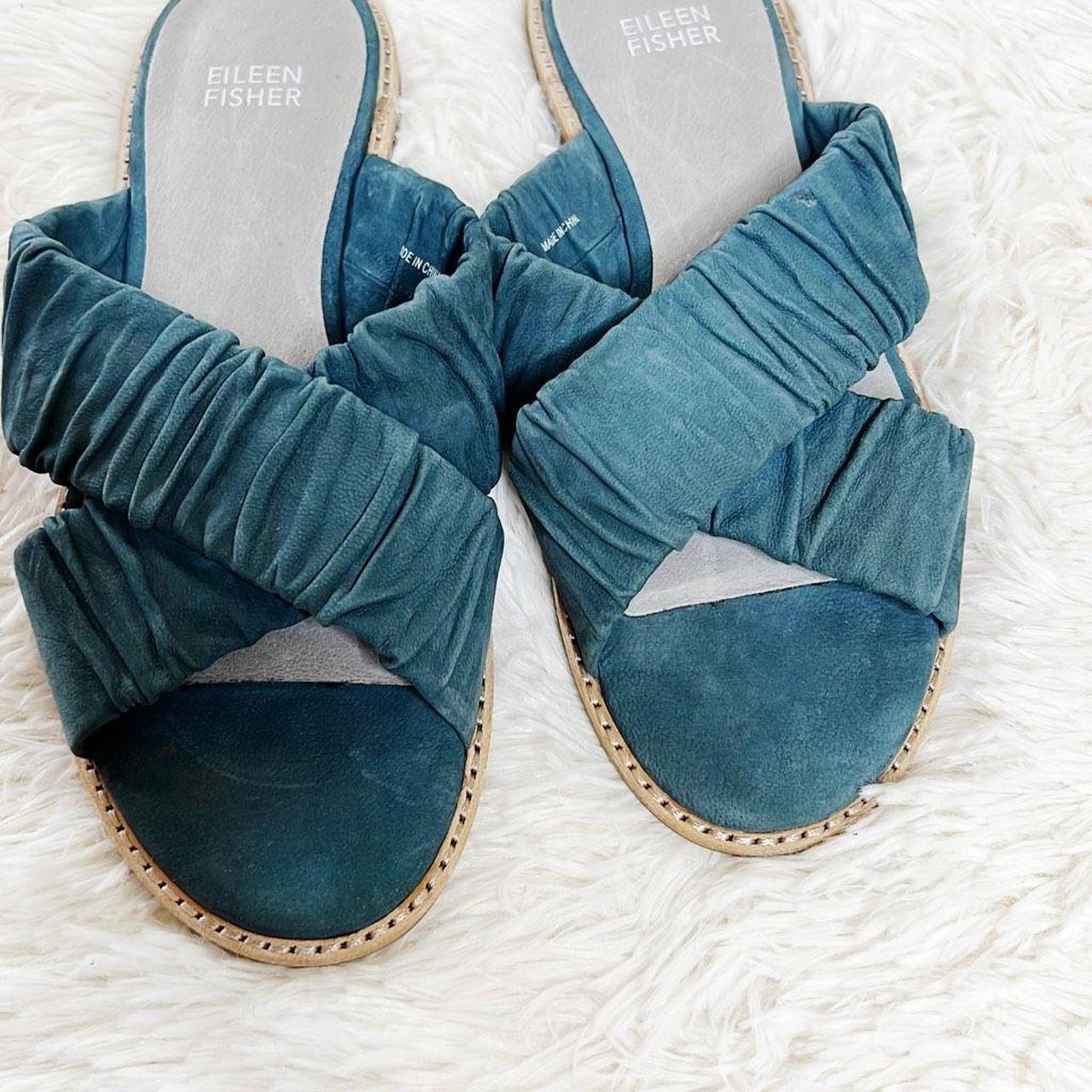 Eileen Fisher Women's Blue Sandals | Depop