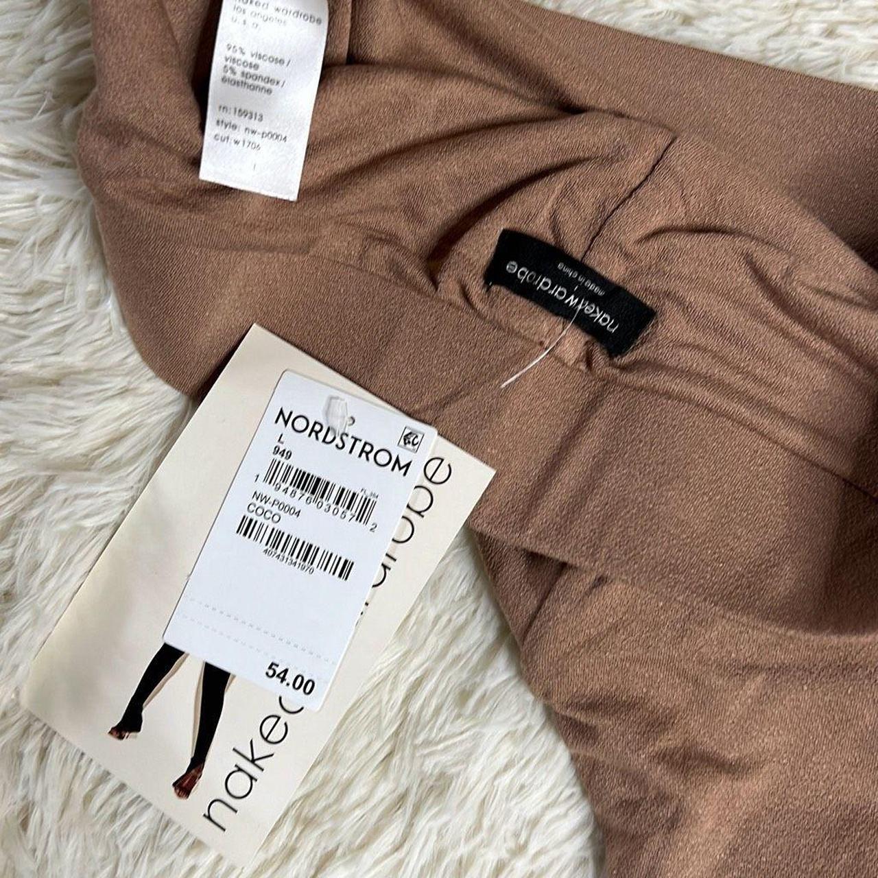 NAKED WARDROBE Snatched Rib Leggings In Coco Tan Brown Size Small