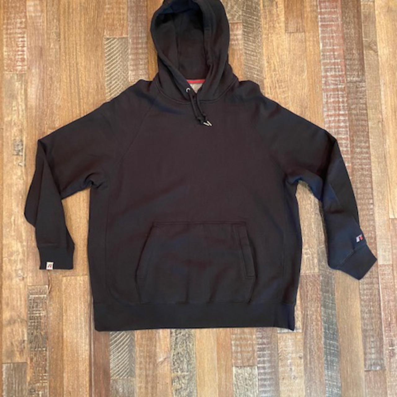 Russell Premium Fleece Men's Black Hoodie Depop