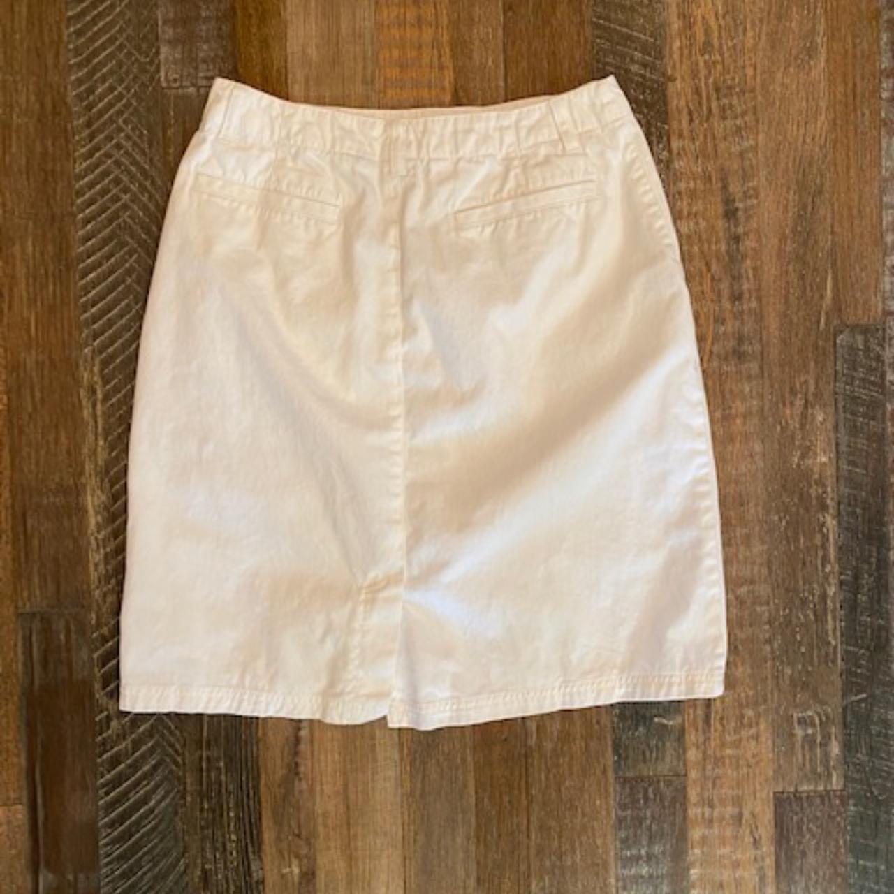 LL Bean Women's White Denim Skirt 20