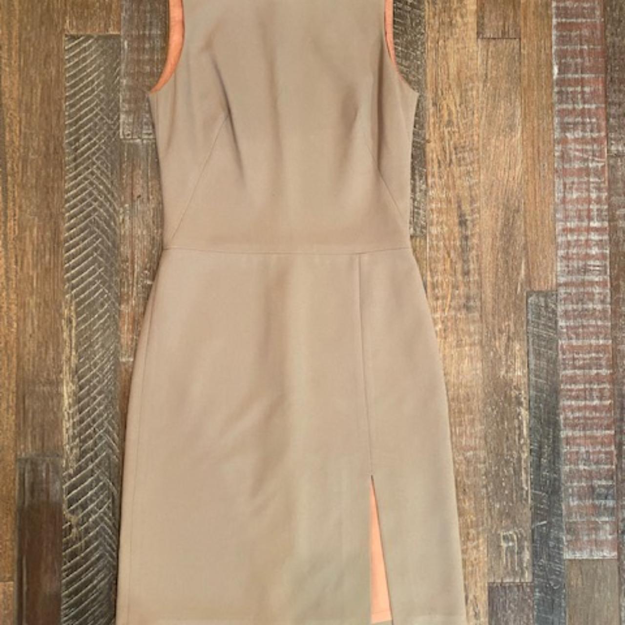 BCBGMAXAZRIA Women's Tan Dress | Depop