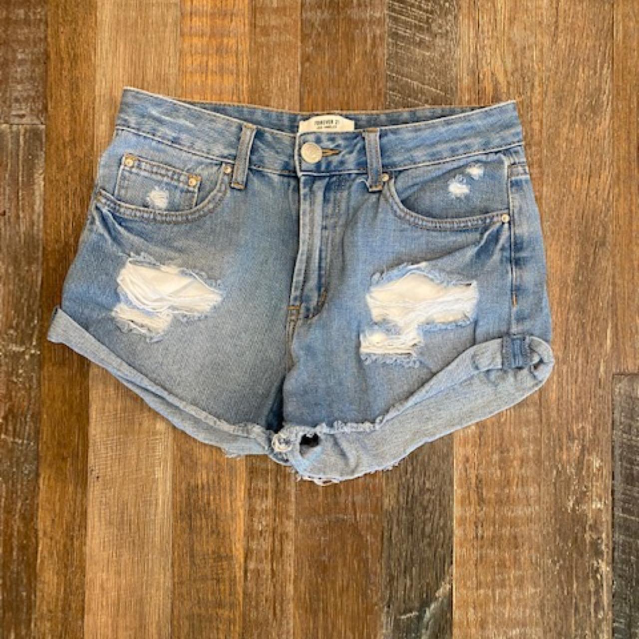 Forever 21 Women's Jean Shorts Cut-offs size... - Depop