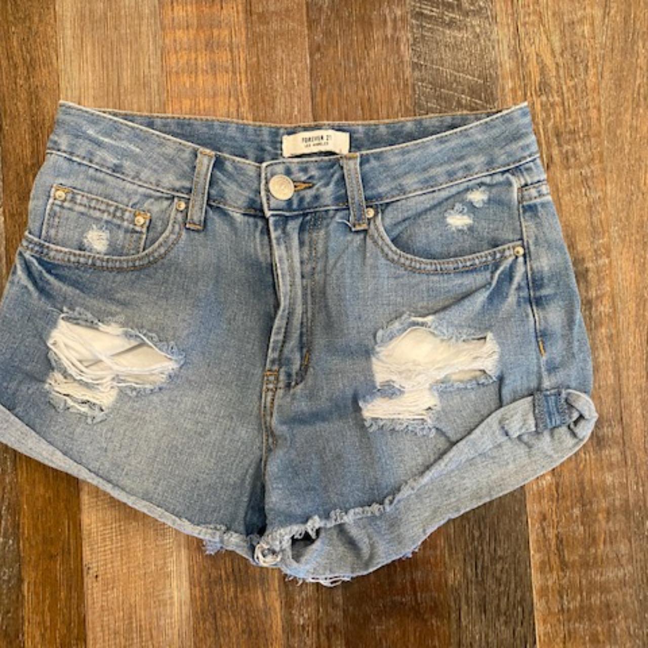 Forever 21 Women's Jean Shorts Cut-offs size... - Depop