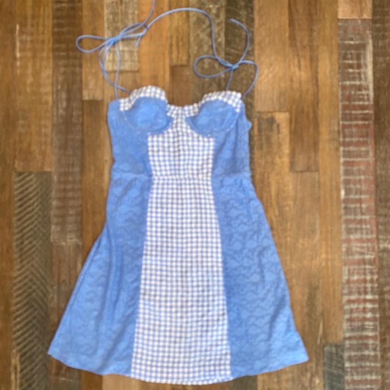 Urban Outfitters Felicity Eyelet Bustier Mini Dress... Depop