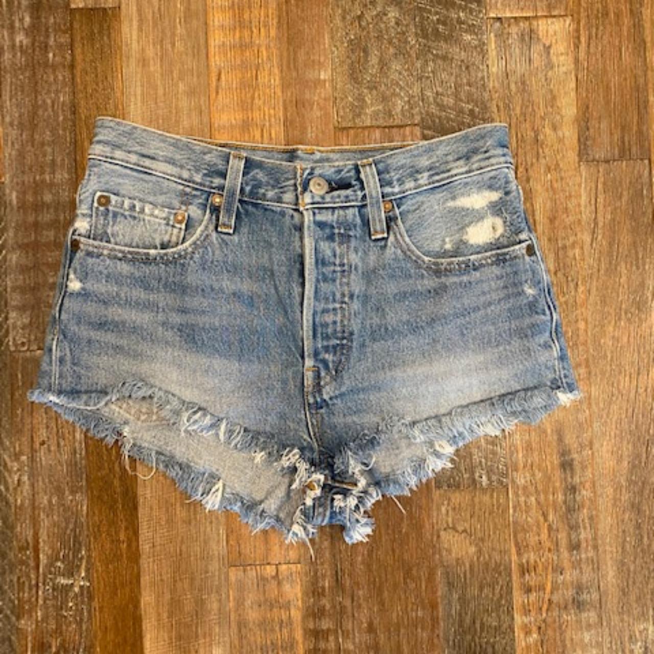 Levi Strauss 501 Women's Cut-Offs Denim Blue size... - Depop