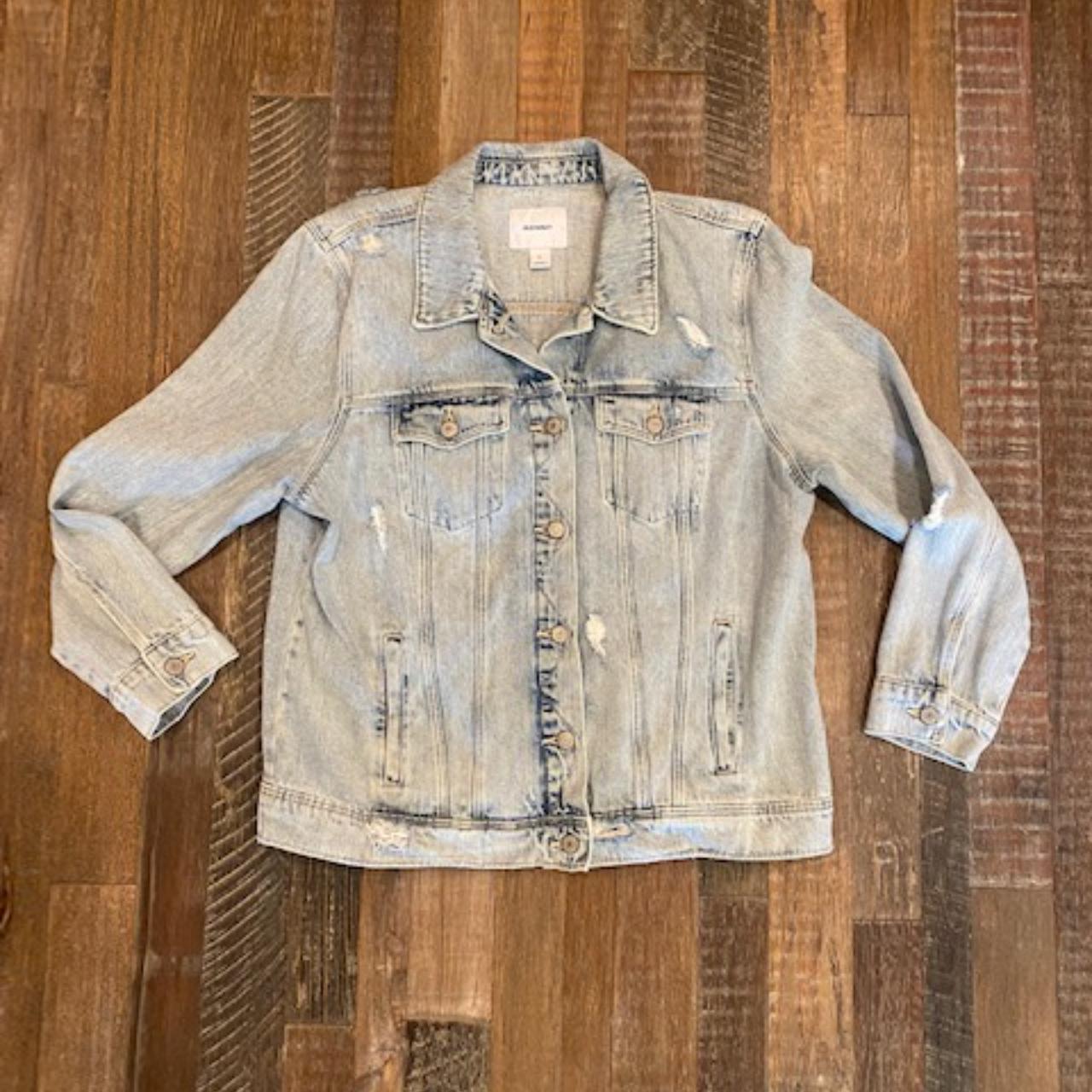 Old Navy Women's Distressed Denim Jacket size... - Depop