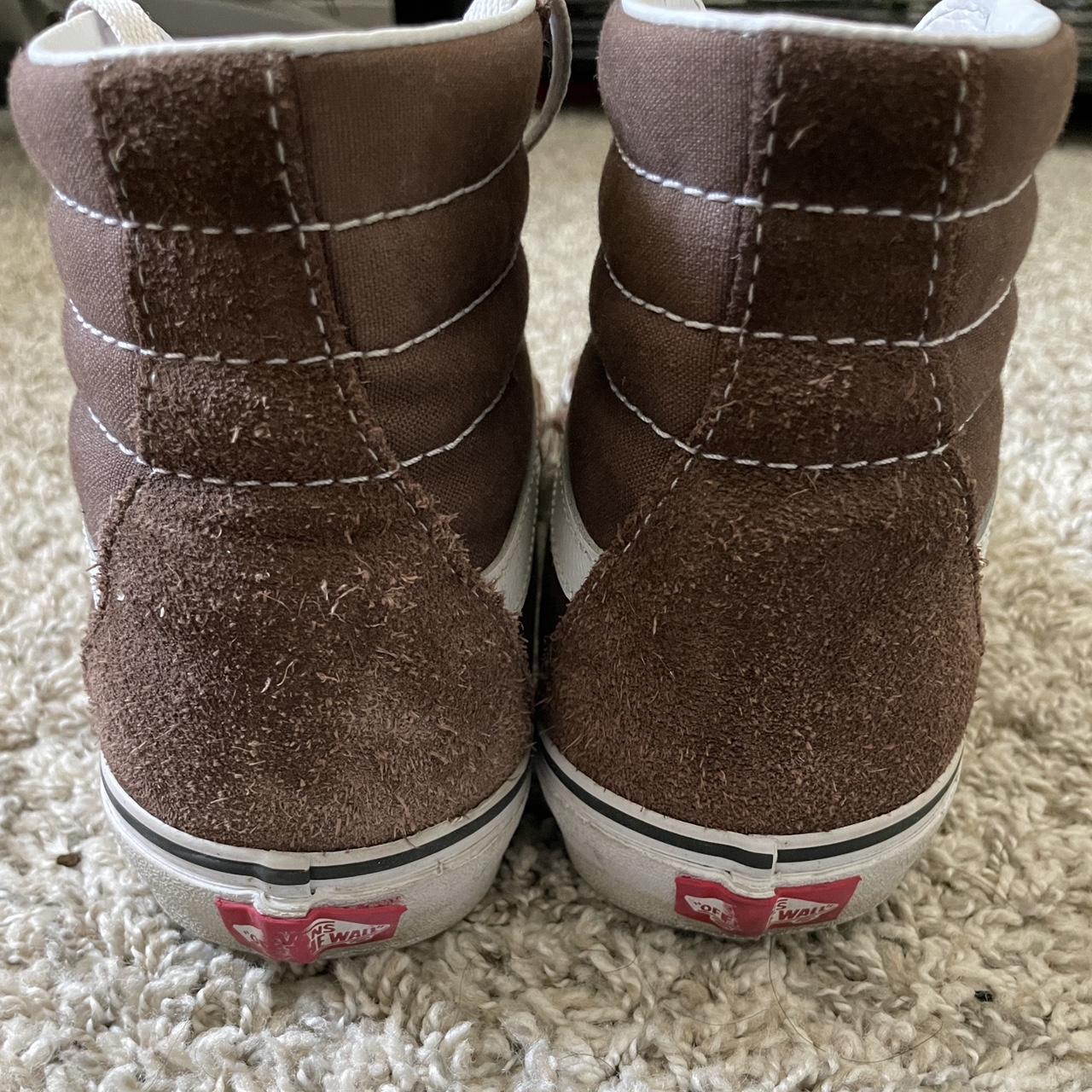 Brown High Top Vans Size: 10.5 Slight tear on the... - Depop