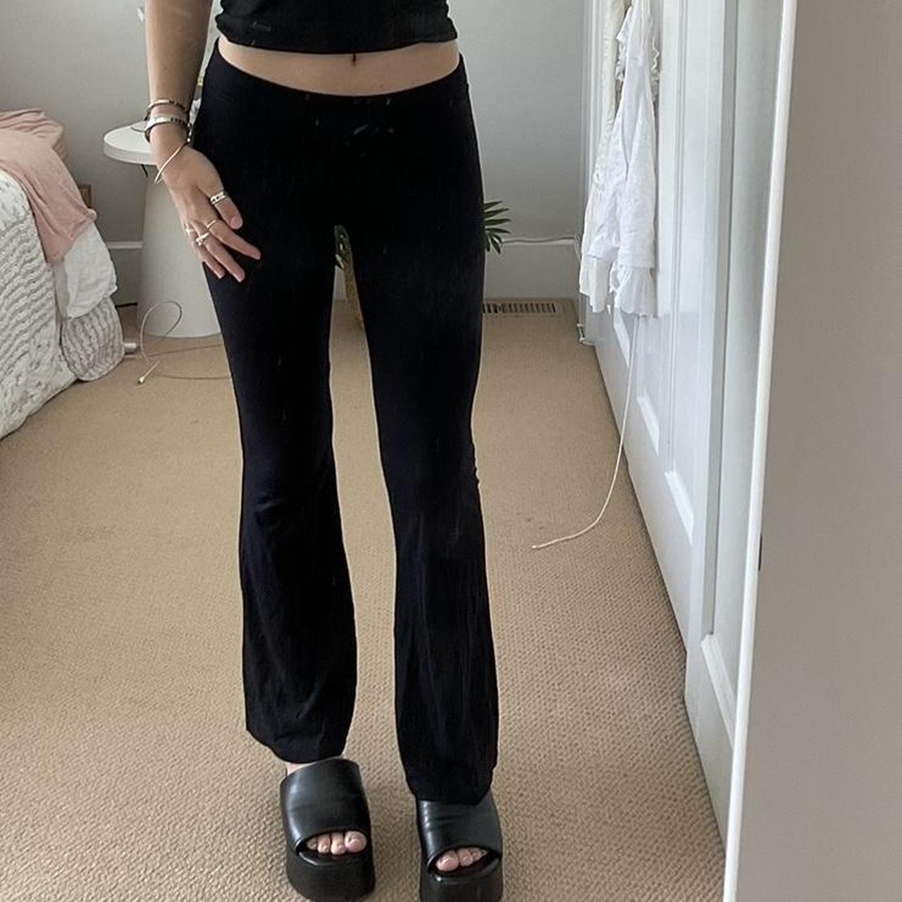 💋 black glassons supersoft flared mid/low rise yoga... Depop