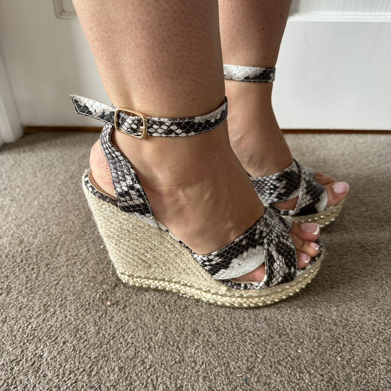 Snakeprint wedges size 3. - Depop