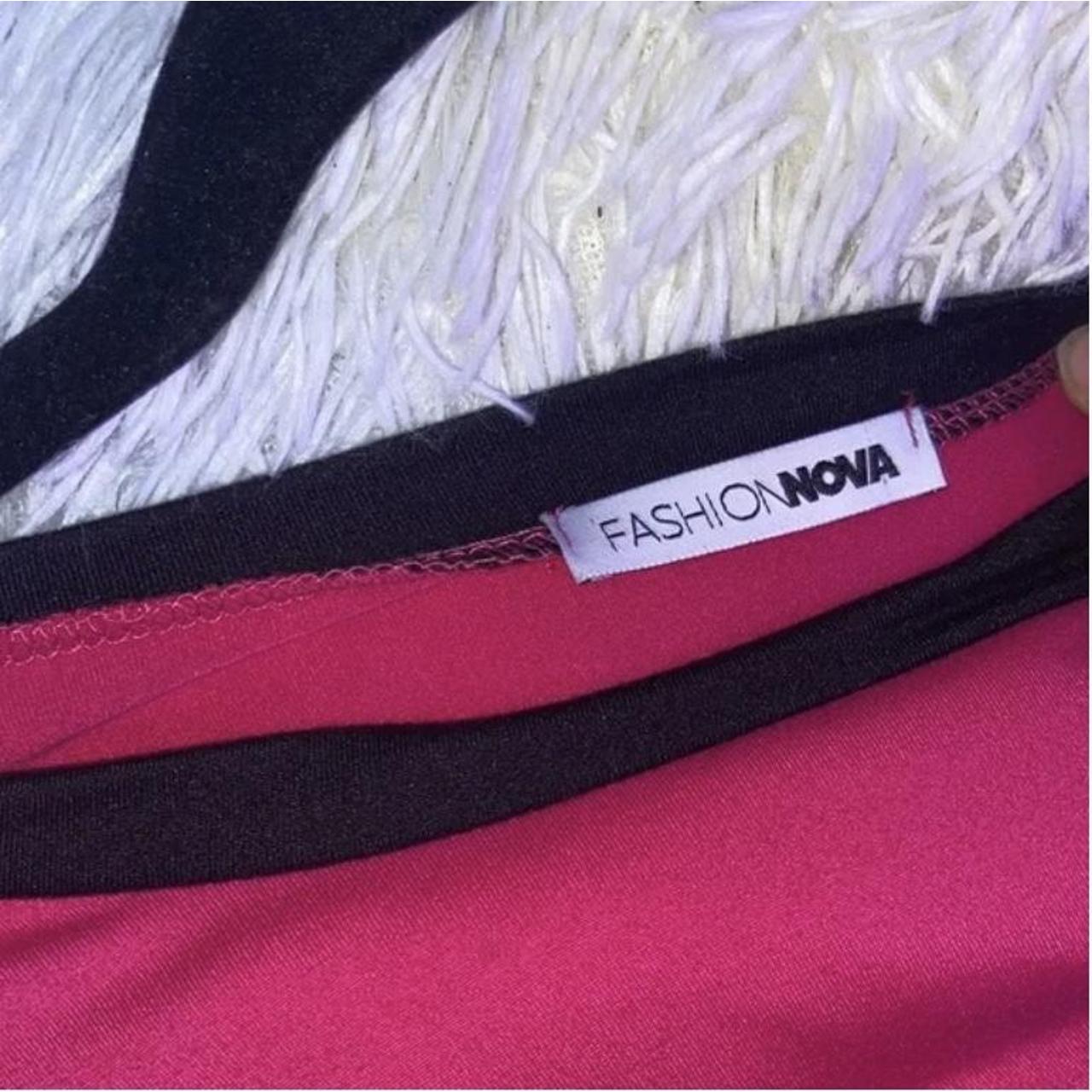 Fashion Nova Women's Pink and Black Top Depop