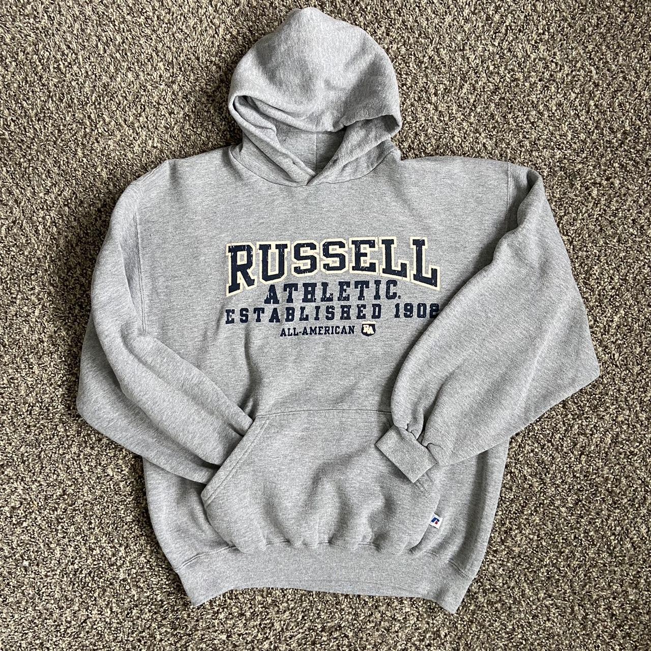 Vintage Russell athletic Hoodie. Grey hoodie.... - Depop