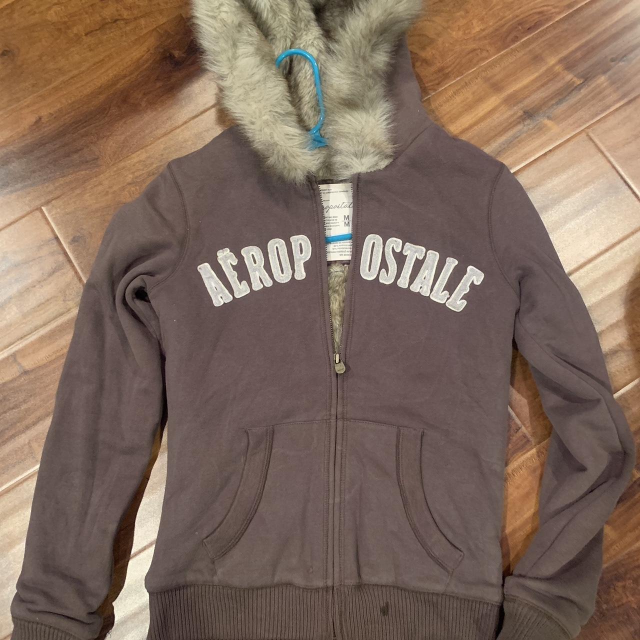 y2k Aeropostale fur coat size m fits s - Depop