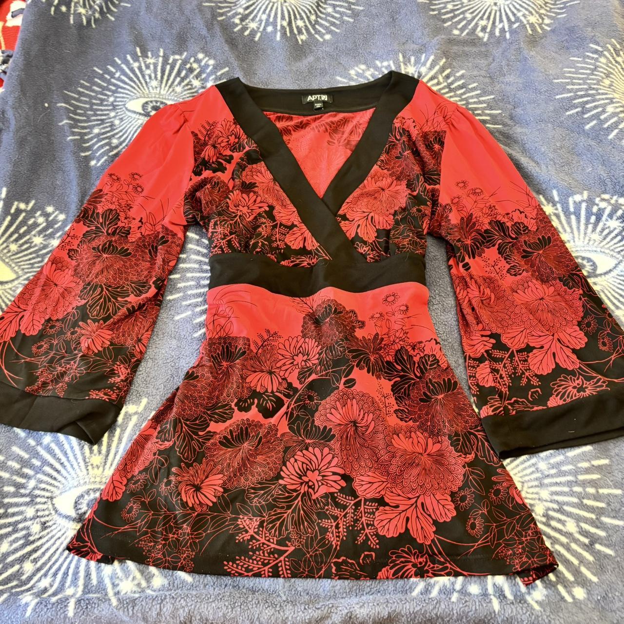 Apt. 9 Women's Blouse - Red/Multi - M – Red and b… - image 1