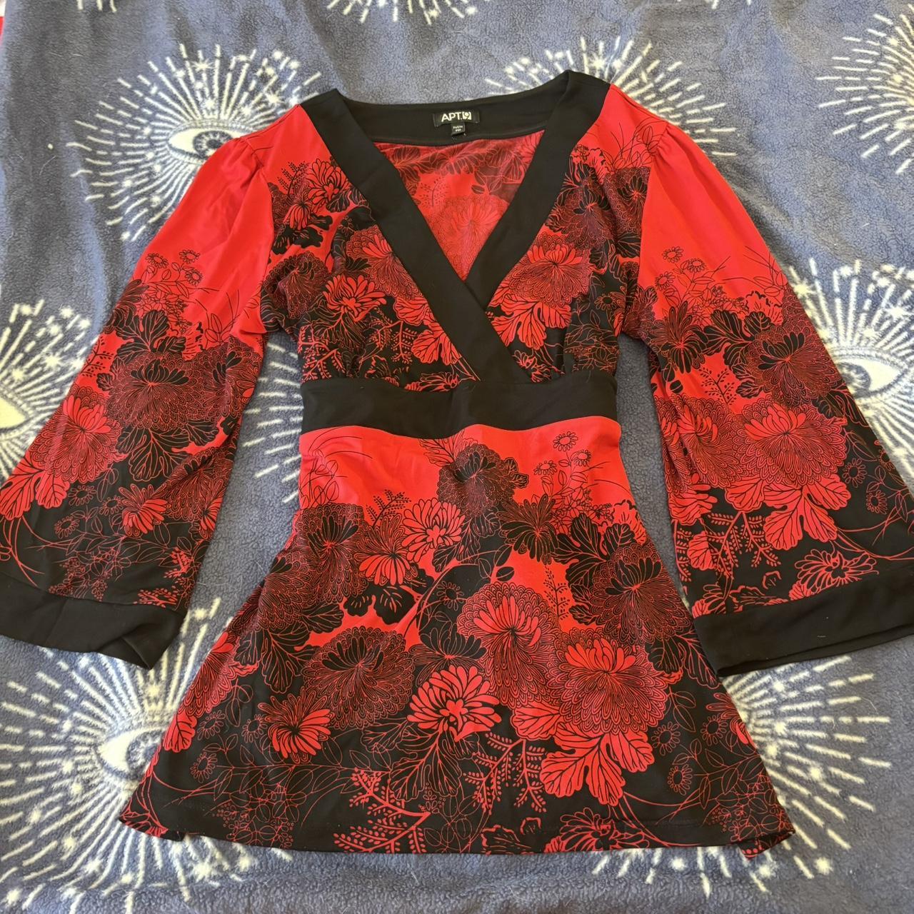 Apt. 9 Women's Blouse - Red/Multi - M – Red and b… - image 3