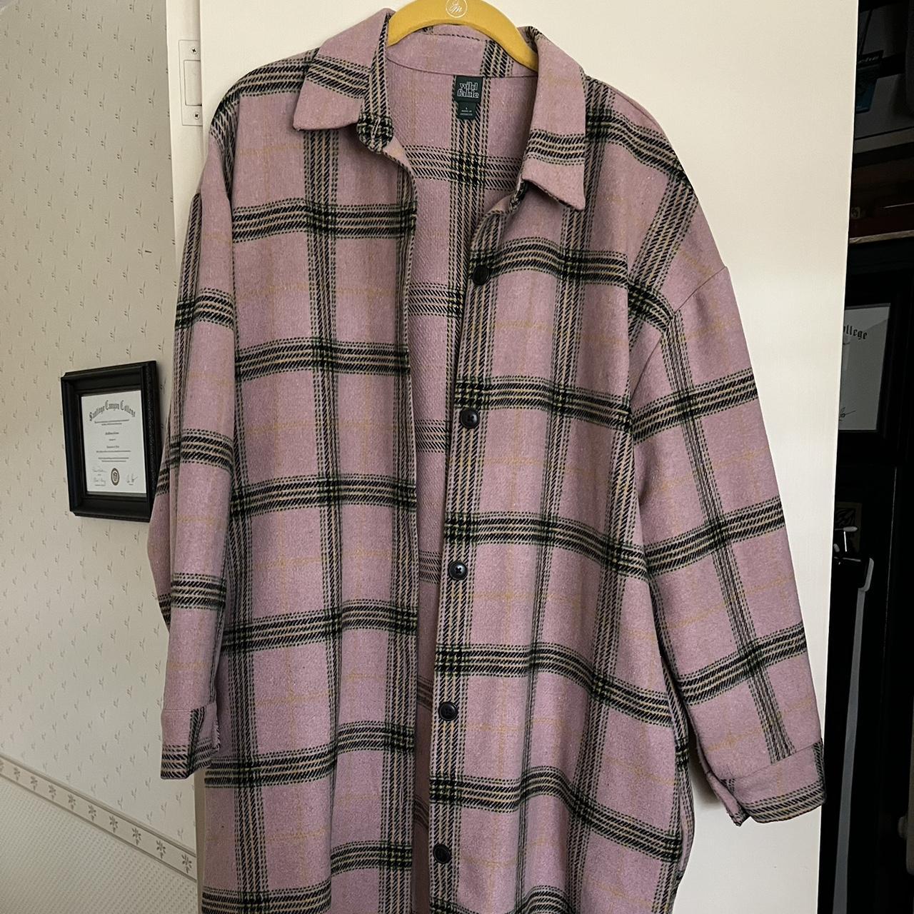 WILD FABLE plaid longline shirt jacket Pockets - Main Image