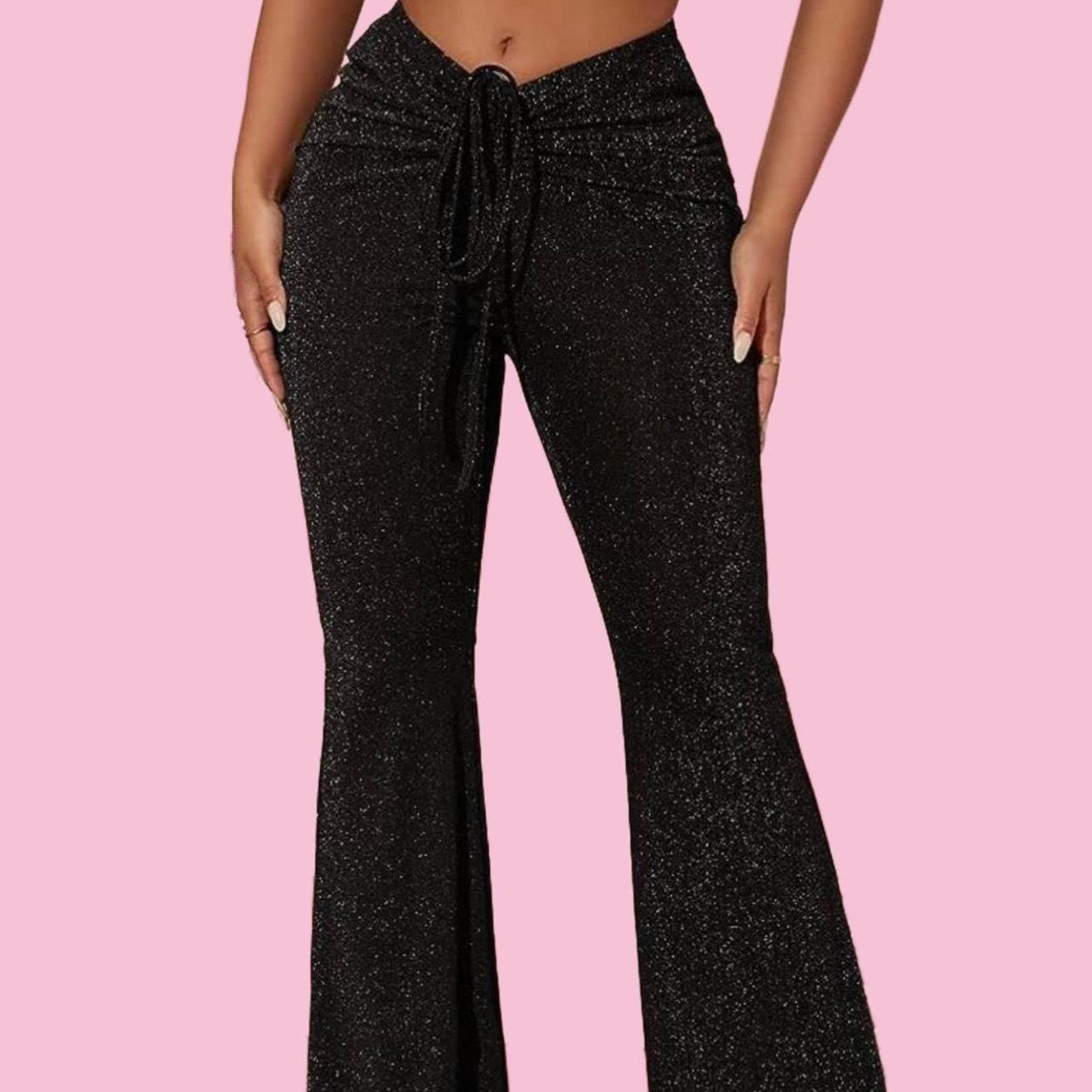 Black Silver Glitter Flare Pants 🖤 “SOLY HUX Women's... - Depop