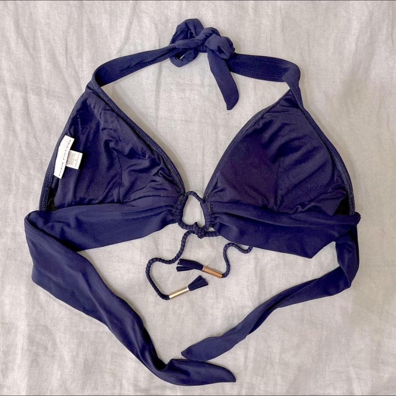 Robin Piccone Women's Blue and Navy Bikini-and-tankini-tops | Depop