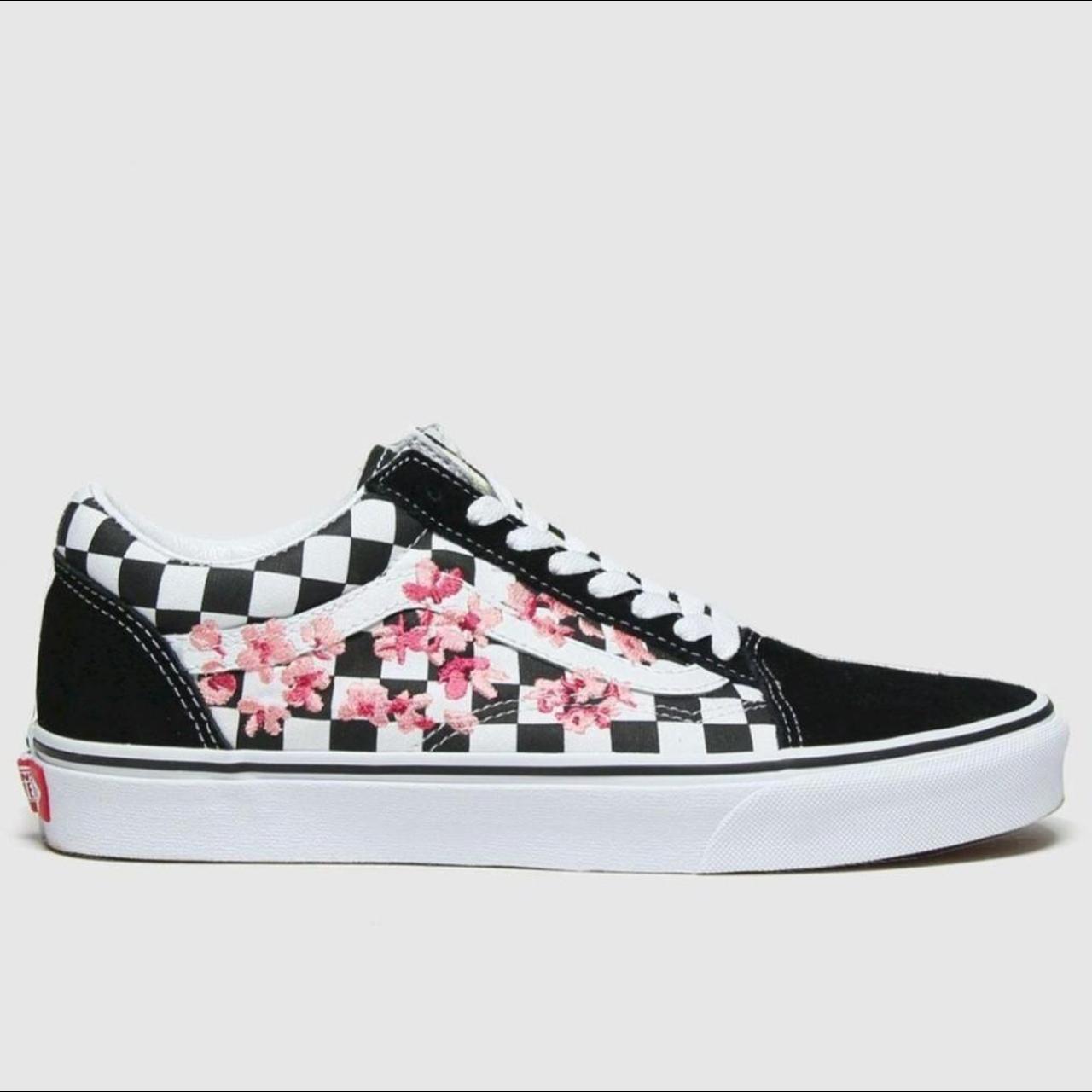 Vans Cherry Blossom Checkerboard Old Skool womens. Depop