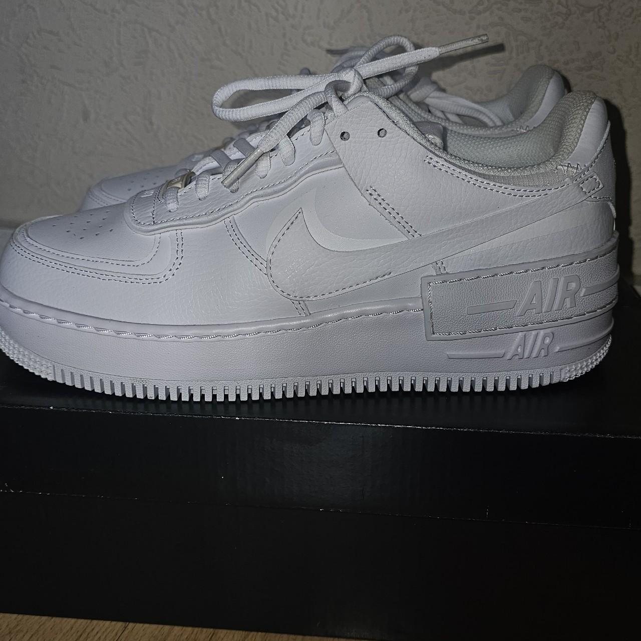 Size Uk7 Nike Air Force 1 Shadow Triple White. Depop