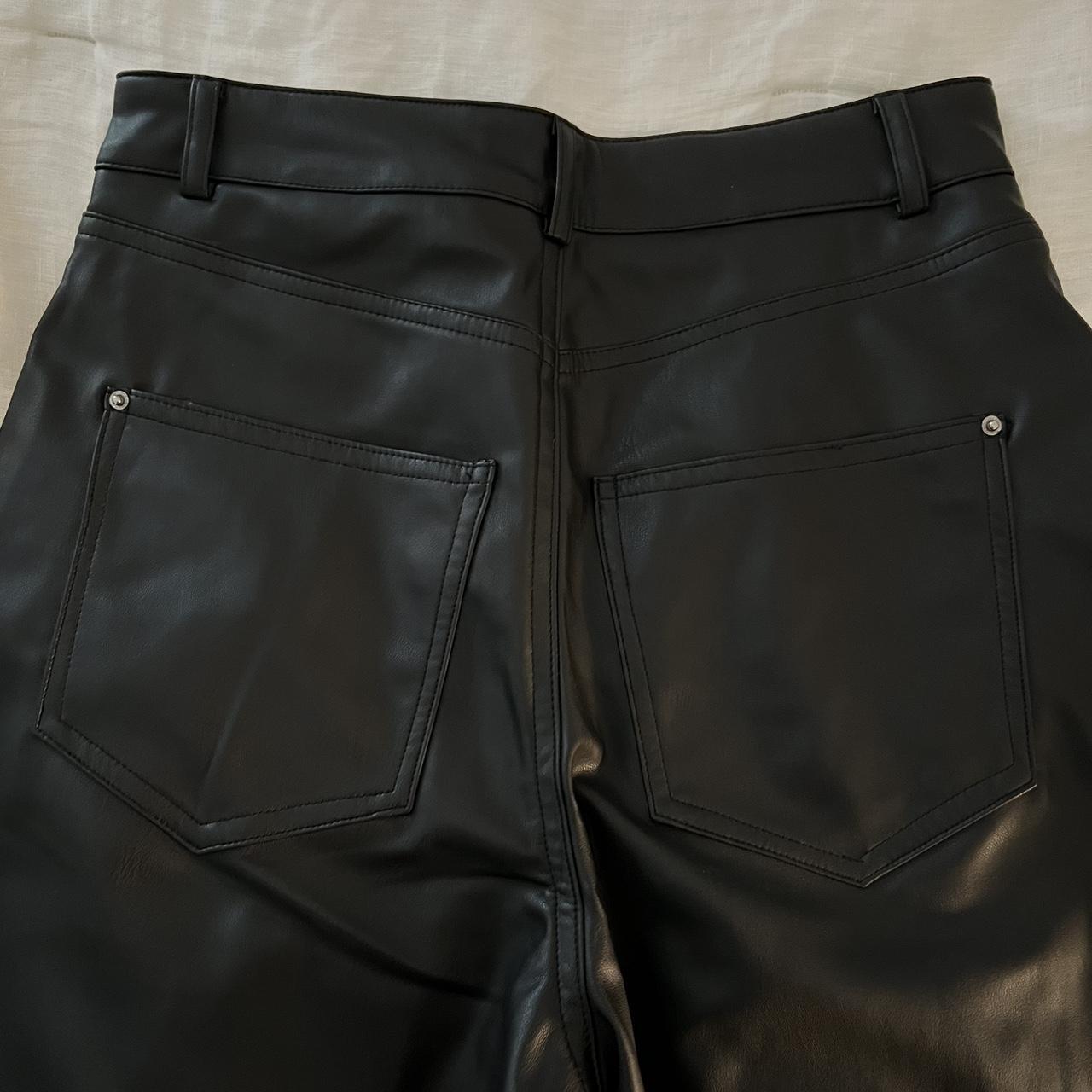 Zara FAUX LEATHER HIGH RISE MOM FIT PANTS