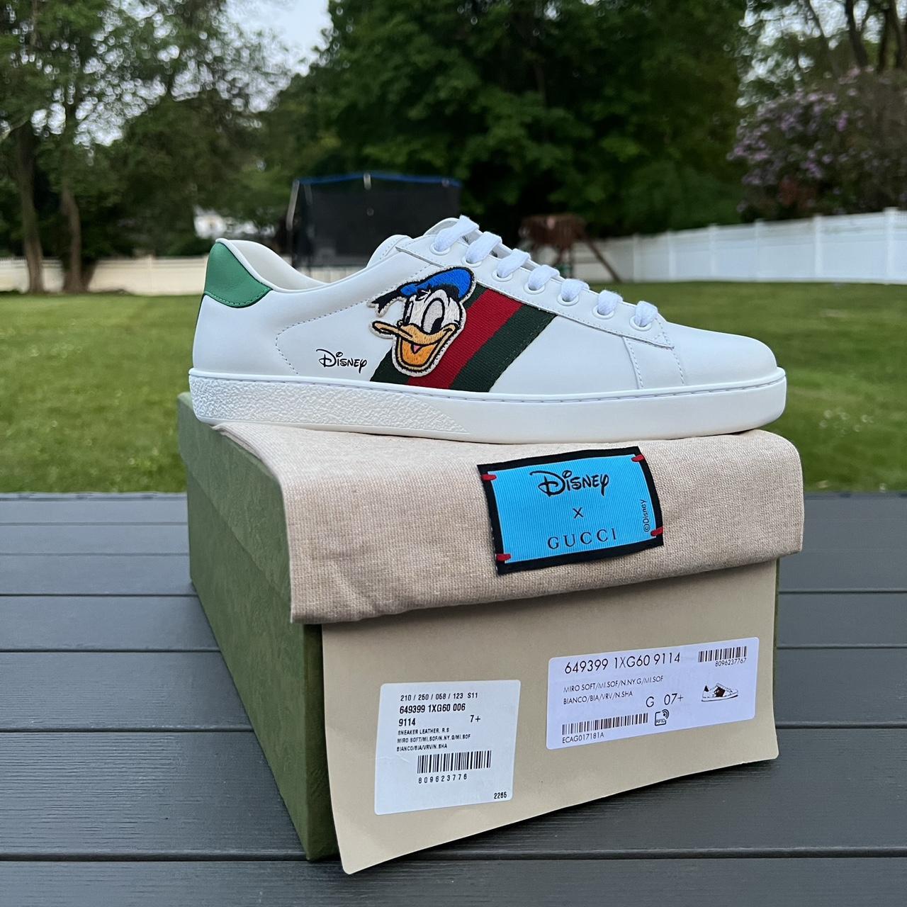 GUCCI ACE x Disney Donald Duck Size 7men Fits 8.5 9 Depop