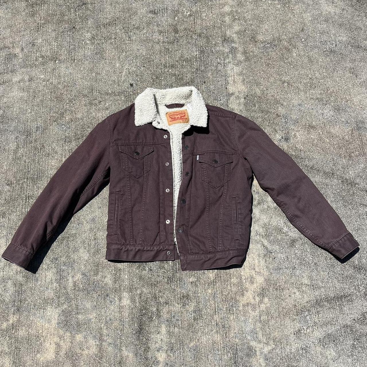 Levi’s Sherpa Jacket Size S Brown color but faded... - Depop